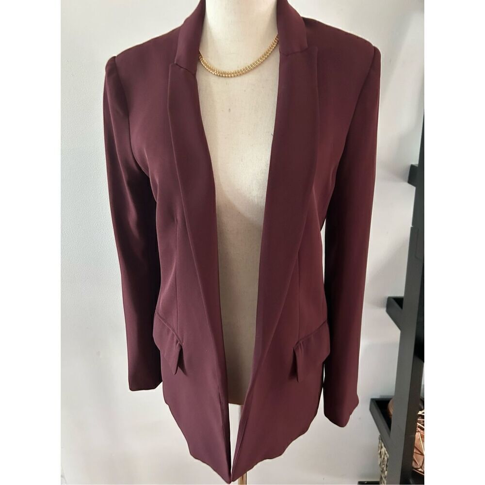 H&M Burgundy blazer oversized size 2 office blazer classy blazer